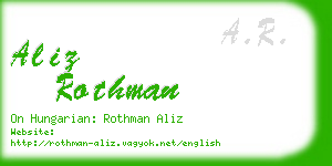 aliz rothman business card